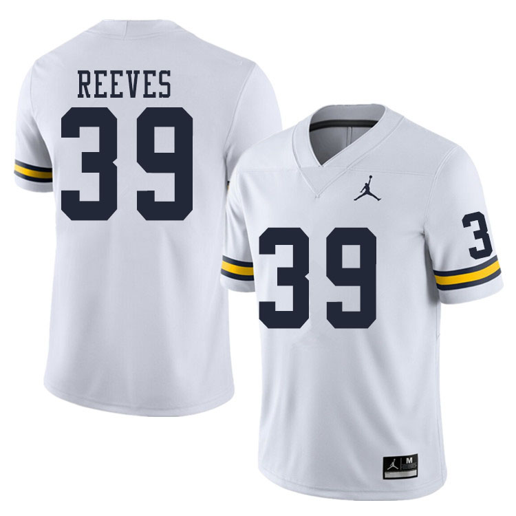 Men #39 Lawrence Reeves Michigan Wolverines College Football Jerseys Sale-White